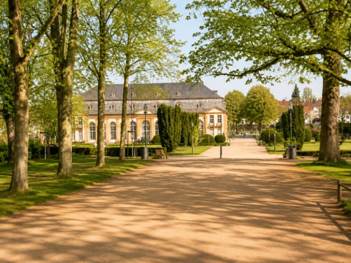 Blick von der Praxis nach Norden in den Orangerie-Park